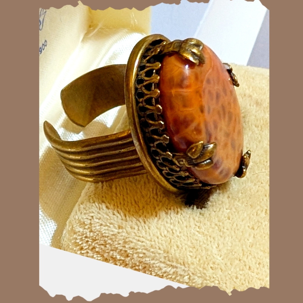 Retired Jan Michaels Leopard Jasper Ring - Picture 4 of 5